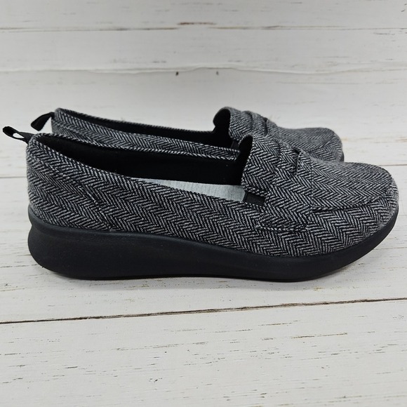 Clarks Cloudsteppers Sillian 2.0 Hope Loafers Womens 8W Black Gray Slip On Shoes - Picture 5 of 10